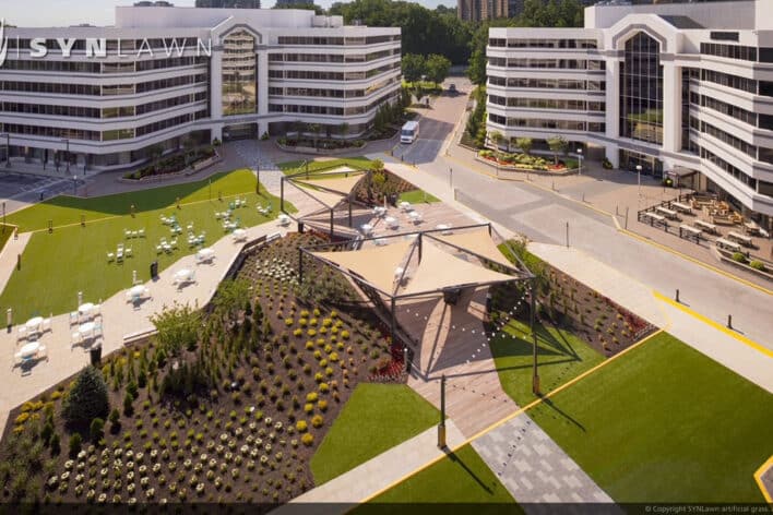 SYNLawn El Paso Texas commercial artificial grass for office buildings plaza courtyards